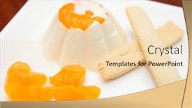  Presentation with porcelain - Theme enhanced with delicious-pudding-with-orange background and a lemonade colored foreground
