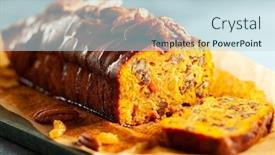  Presentation with cutting board - PPT theme enhanced with delicious-pumpkin-pecan-and-raisin background and a sky blue colored foreground