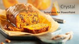  Presentation with cutting board - Presentation theme consisting of delicious-pumpkin-pecan-and-raisin background and a yellow colored foreground
