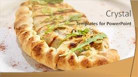  Presentation with mexican restaurant - Cool new theme with delicious quesadilla with ham and tomatoes closeup traditional mexican cuisine restaurant menu item tasty grilled sandwich isolated on white background crispy tortilla with stuffing closeup backdrop and a yellow colored foreground