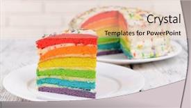  Presentation with cake - Cool new presentation theme with delicious rainbow cake on plate backdrop and a lemonade colored foreground