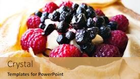  Presentation with eat - Colorful presentation theme enhanced with delicious-raspberry-turtle-ready backdrop and a yellow colored foreground