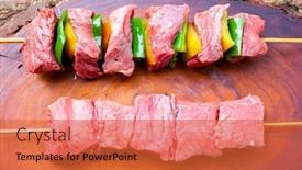  Presentation with raw meat - Cool new presentation with delicious-raw-meat-skewer-beef backdrop and a red colored foreground