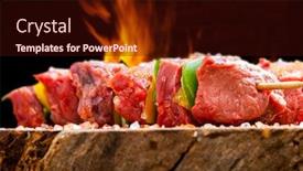  Presentation with meat beef - Amazing theme having delicious-raw-meat-skewer-beef backdrop and a wine colored foreground