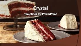  Presentation with rustic wood wooden frame - Audience pleasing presentation theme consisting of delicious red velvet cake backdrop and a wine colored foreground