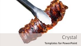  Presentation with ribs - Presentation design featuring delicious-ribs-isolated-on-white background and a soft green colored foreground