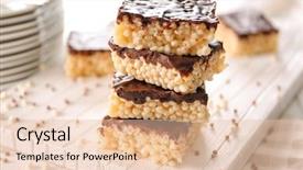  Presentation with rice milling - Beautiful PPT theme featuring delicious rice crispy treats backdrop and a lemonade colored foreground