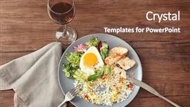  Presentation with rice - Presentation having delicious rice with meat egg background and a tawny brown colored foreground