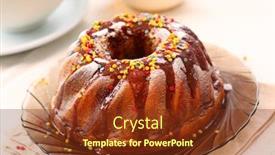  Presentation with hot chocolate - Theme enhanced with delicious ring cake garnished with hot chocolate background and a tawny brown colored foreground