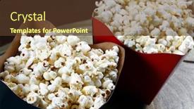  Presentation with popcorn - Amazing PPT theme having delicious salt popcorn backdrop and a tawny brown colored foreground
