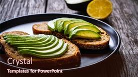  Presentation with avocado - Slide deck enhanced with delicious-sandwich-avocado-with-lemon background and a wine colored foreground