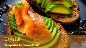  Presentation with avocado - Amazing presentation theme having delicious-sandwich-smoked-salmon backdrop and a tawny brown colored foreground