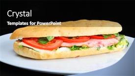  Presentation with breast - Cool new presentation with delicious sandwich with tomatoes and chicken breast backdrop and a black colored foreground