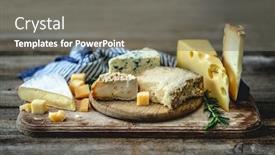  Presentation with cheese - Amazing slides having delicious-set-of-cheese backdrop and a gray colored foreground