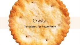  Presentation with salty - Presentation having delicious-single-salty-biscuit-over background and a yellow colored foreground