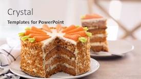  Presentation with cake - Presentation design consisting of delicious sliced carrot cake background and a lemonade colored foreground