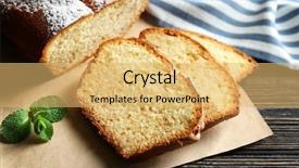  Presentation with cutting board - Cool new slide deck with delicious sliced yogurt cake backdrop and a yellow colored foreground