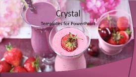  Presentation with smoothie - Presentation theme with delicious smoothie on table close-up background and a coral colored foreground