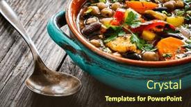  Presentation with lentils - Slide deck consisting of delicious-soup-cooked-chicken-breast background and a tawny brown colored foreground