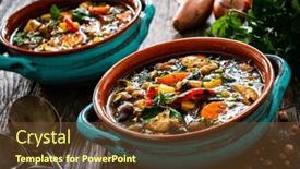  Presentation with lentils - Presentation having delicious-soup-cooked-chicken-breast background and a tawny brown colored foreground