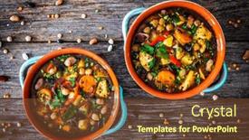  Presentation with lentils - PPT layouts enhanced with delicious-soup-cooked-chicken-breast background and a tawny brown colored foreground