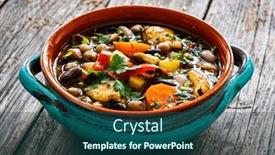  Presentation with lentils - PPT layouts enhanced with delicious-soup-cooked-chicken-breast background and a ocean colored foreground