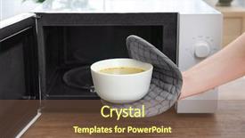  Presentation with soup - Audience pleasing presentation consisting of delicious soup out of microwave backdrop and a tawny brown colored foreground