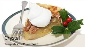 Presentation with christmas holly - Amazing PPT layouts having delicious southern pecan pie backdrop and a coral colored foreground