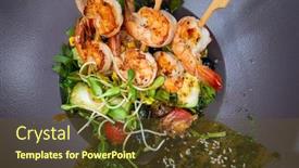  Presentation with tapas - Presentation design consisting of delicious-spanish-tapas-made background and a tawny brown colored foreground