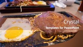  Presentation with cheap - Audience pleasing presentation design consisting of delicious-steak-on-an-iron backdrop and a red colored foreground