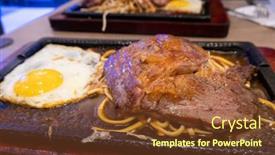  Presentation with cheap - Theme featuring delicious-steak-on-an-iron background and a tawny brown colored foreground