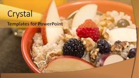  Presentation with orange fruit - PPT theme enhanced with delicious steel cut oat background and a yellow colored foreground