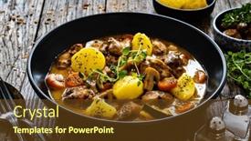  Presentation with vegetables - Presentation theme enhanced with delicious-stew-cooked-vegetables and a tawny brown colored foreground