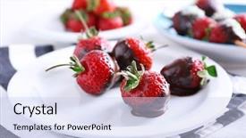  Presentation with chocolate strawberry - Audience pleasing presentation consisting of delicious strawberries in chocolate backdrop and a sky blue colored foreground