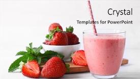  Presentation with smoothie - Audience pleasing slide set consisting of delicious strawberry homemade smoothie backdrop and a white colored foreground