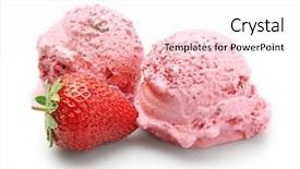  Presentation with ice cream strawberry - Colorful PPT layouts enhanced with delicious strawberry ice-cream backdrop and a white colored foreground