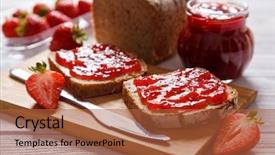  Presentation with jam - Presentation theme having delicious strawberry jam background and a red colored foreground