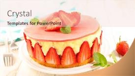  Presentation with pastry cream - Amazing presentation design having delicious-strawberry-pastry-with-cream backdrop and a lemonade colored foreground