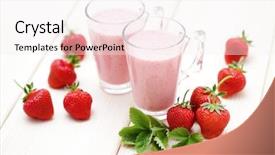 Presentation with smoothie - Amazing theme having delicious strawberry smoothie - food backdrop and a  colored foreground