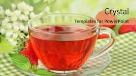  Presentation with tea estates in munnar kerala - Beautiful presentation featuring delicious strawberry tea on table backdrop and a  colored foreground