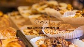  Presentation with cookies - Colorful PPT theme enhanced with delicious-sweet-cookies-in-bergamo backdrop and a gold colored foreground