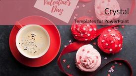  Presentation with greeting card - Beautiful PPT layouts featuring delicious sweet cupcakes and coffee backdrop and a  colored foreground