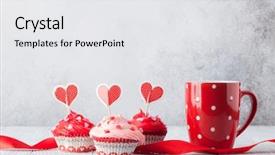  Presentation with greeting card - Amazing PPT layouts having delicious sweet cupcakes and coffee backdrop and a white colored foreground