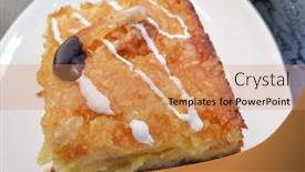  Presentation with sweet pastry - Slide deck enhanced with delicious-sweet-orange-cake-traditional background and a coral colored foreground