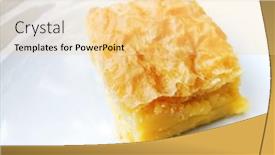  Presentation with sweet pastry - Presentation design enhanced with delicious-sweet-orange-cake-traditional background and a blonde colored foreground