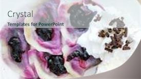  Presentation with blueberries - Colorful theme enhanced with delicious-sweet-polish-dumplings-stuffed backdrop and a sky blue colored foreground