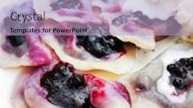  Presentation with blueberries - Amazing PPT theme having delicious-sweet-polish-dumplings-stuffed backdrop and a light blue colored foreground