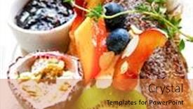  Presentation with vitamin - Beautiful theme featuring delicious-sweets-french-toasts backdrop and a gold colored foreground