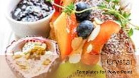  Presentation with vitamin - Presentation theme consisting of delicious-sweets-french-toasts background and a gold colored foreground