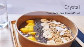  Presentation with take - Slides featuring delicious-take-away-bowl background and a  colored foreground